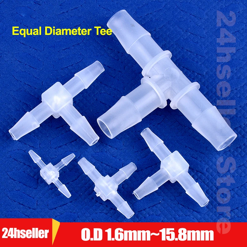 

5~200pcs O.D 1.6~15.8mm PP Equal Tee Connectors Garden Irrigation Water Pipe Adapter Aquarium Tank Air Pump Pagoda Hose Joints