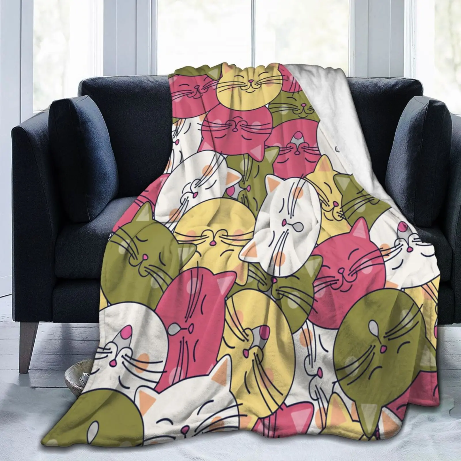 

Cat Blanket - Cat Blanket - Cat Throw Blanket - Cat Fleece Blanket - Cat Adult Blanket