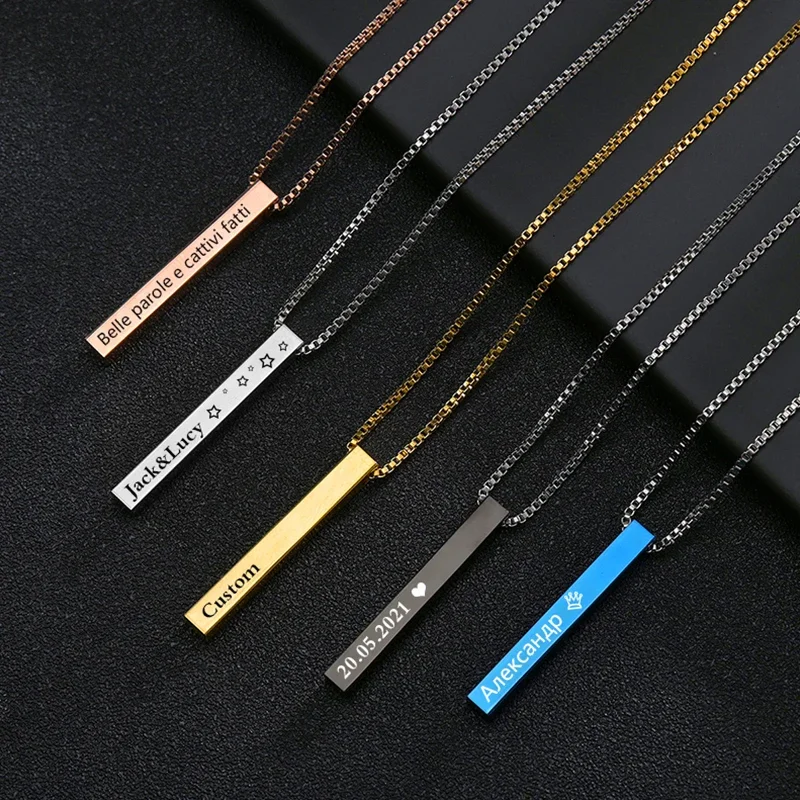 Ожерелья из нержавеющей стали 316L для мужчин и женщин персонализированные