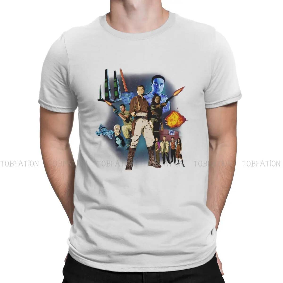 

The Alliance Strikes Back Classic Man's TShirt Firefly Serenity Malcolm TV Crewneck Short Sleeve Fabric T Shirt Gift Idea