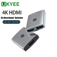 4k hdmi switch 2 ports bi directional 1x2 2x1 hdmi switcher splitter supports ultra hd 4k 1080p 3d hdr hdcp for ps4 xbox hdtv