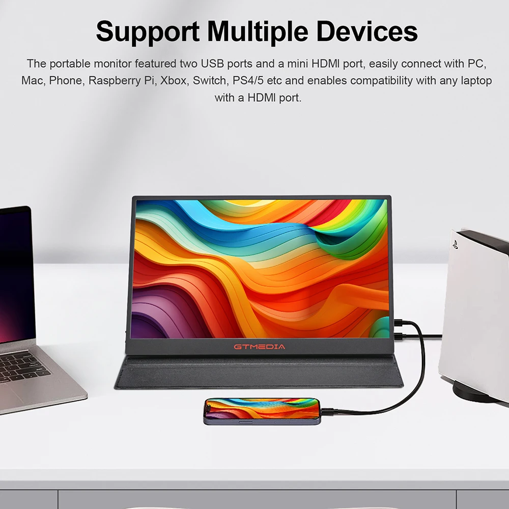 GTMEDIA 17 3-дюймовый портативный монитор IPS FullHD-экран 1920*1080 дорожный игровой дисплей