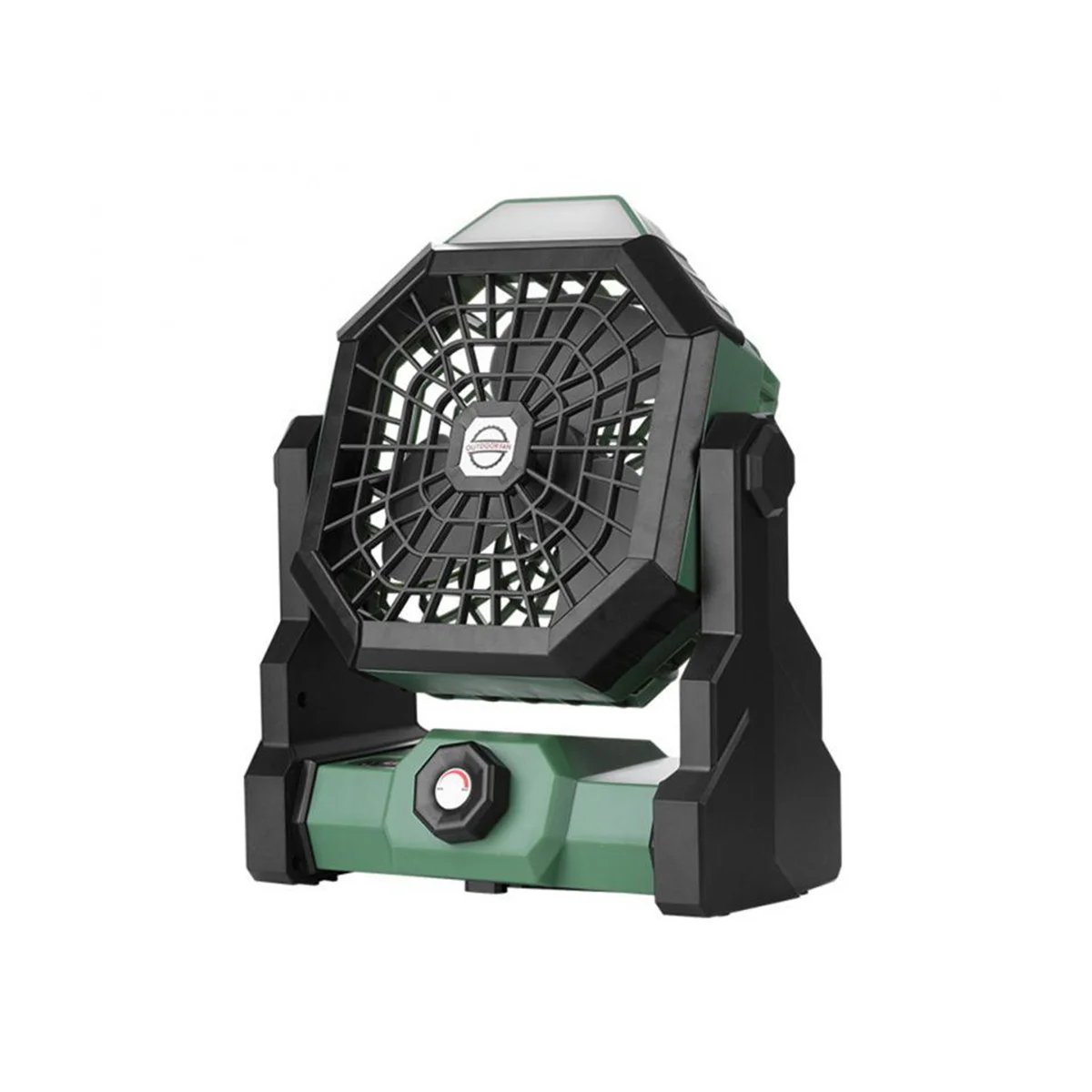 

Camping Fan with LED Light, Green