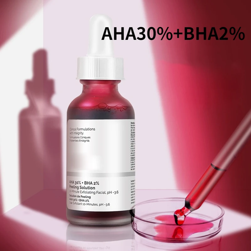 

30ml Original AHA 30% + BHA 2% Ordinary Face Serum Acne Treatment Hyaluronic Acid Essence Repair Pores Shrink Remover Skin Care