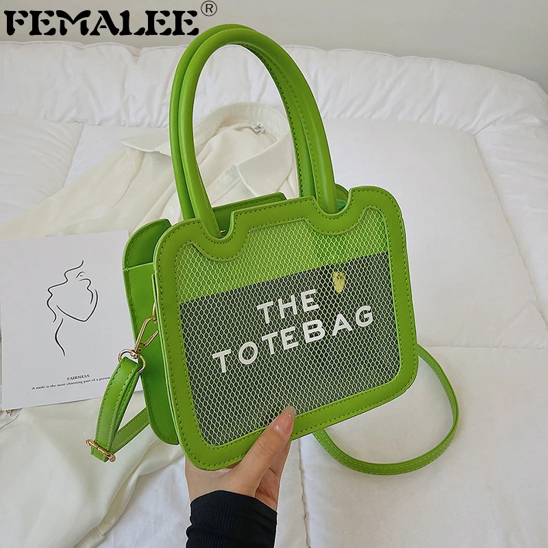 

Branded Mesh Women's Handbags Designer Tote Bags for Women Pvc Small Shopper Lady Shoulder Crossbody Bags Travel Jelly Beach Bag