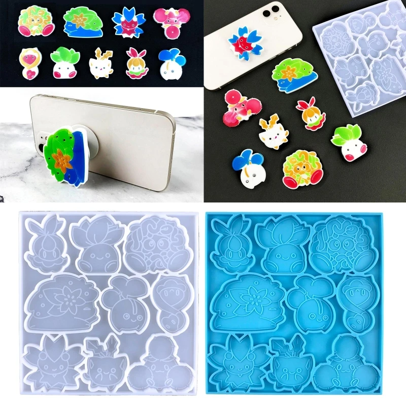 

Cartoon Animals Mobile Phone Back Sticker Epoxy Mold Diy Baby Mobile Phone Back Sticker Airbag Bracket Silicone Mold 124A