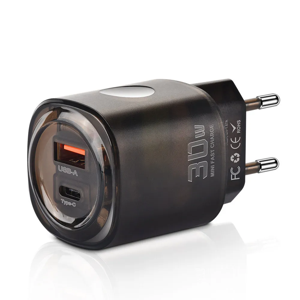 Быстрое зарядное устройство Luxmoc 30 Вт USB + Type-c с двойным интерфейсом быстрая