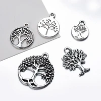 20pcslot alloy plant pendant tree charms for diy bracelet necklace earrings pendant jewelry making accessories