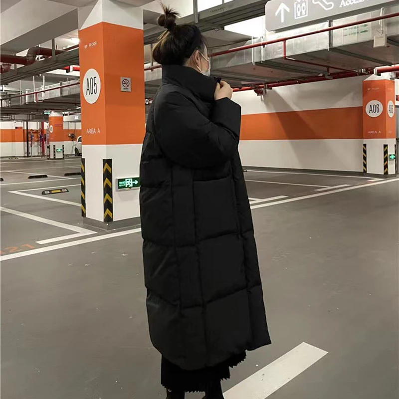 DEODAR Women Winter Long Bread Down Jacket Large Pockets Windproof Casual Warm Thick Parkas White DuckDown Coat for Office Lady