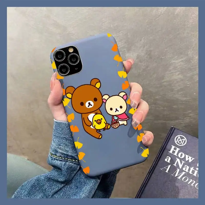 Чехол для телефона Rilakkuma iPhone 11 12 13 Mini Pro Xs Max 8 7 6 6S Plus X XR однотонный чехол