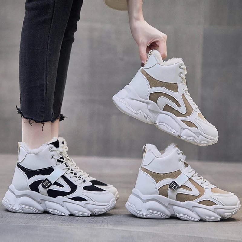 

Winter Ankle Boots Women Korean Style Plus Size Sneakers Thick-Soled Lightweight Casual Sport Shoes Zapatos Casuales De Mujer