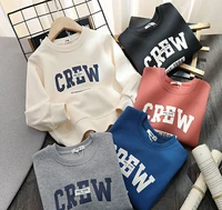 boys and girls cotton letter printing sweater new bottoming pullovers for big children loose all match casual tops