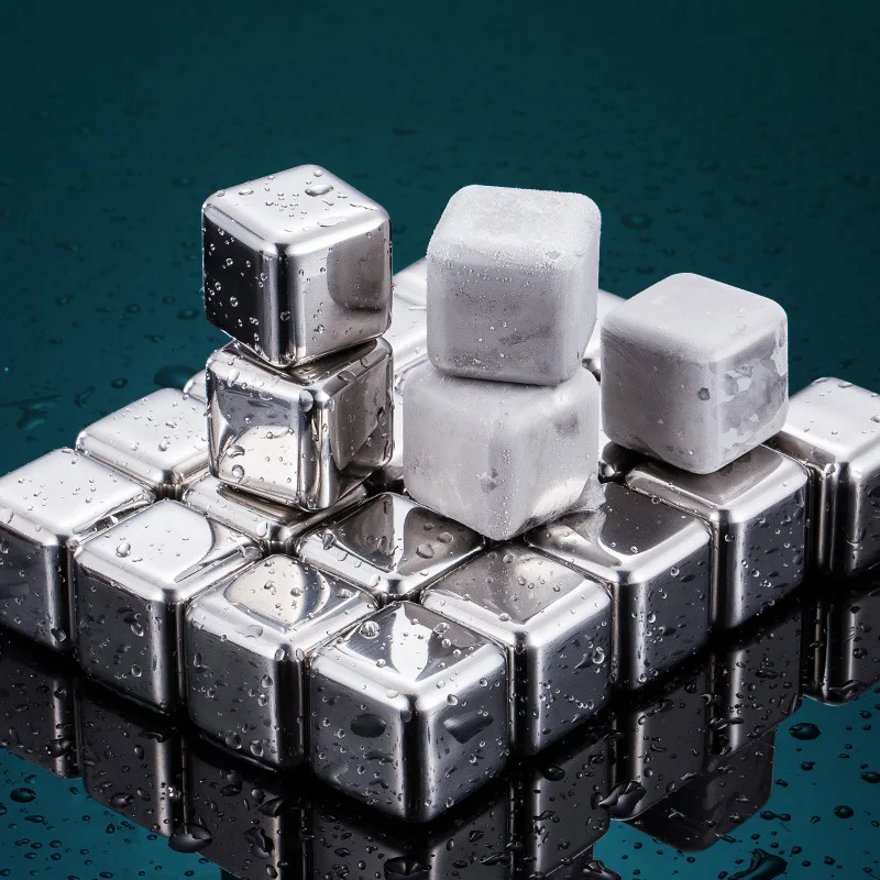 

Whiskey Stones Reusable Ice Cubes High Cooling Technology Stainless Steel Ice Cubes, For Coffee Vodka Wine,Beverage Juice Soda