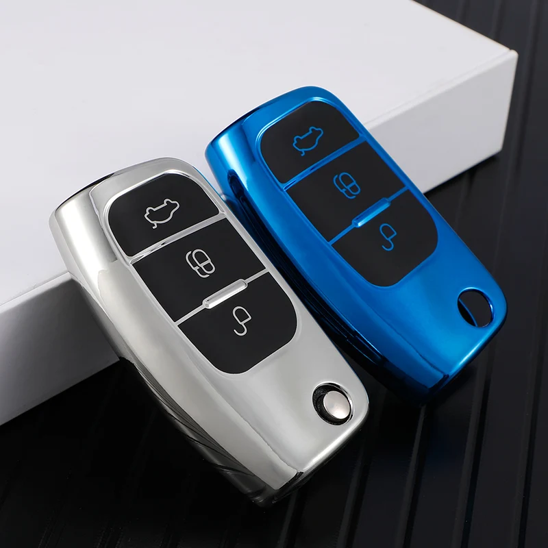 

3 Button Soft TPU Car Remote Key Cover Case For Ford Focus 2 Ecosport Fiesta Kuga Falcon Escape B-Max C-Max Eco Sport Galaxy