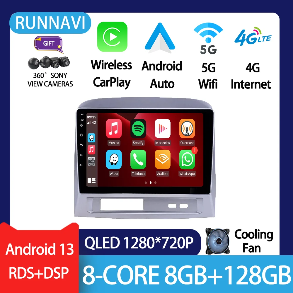

Android 13 for Toyota VIOS 2004 Car Radio Stereo Multimedia Video Player Navigation GPS Wireless Carplay DSP RDS QLED
