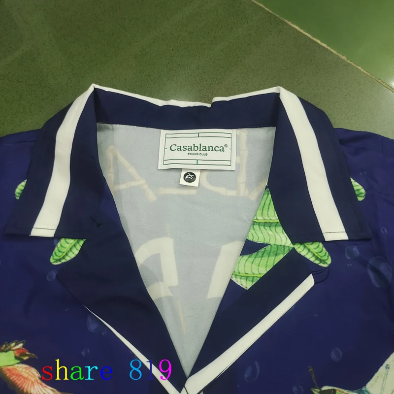 Thin Fabric SURF CLUB CASABLANCA Shorts Shirt Set Men Women Hawaii Beach Seaside Holiday Short Suit