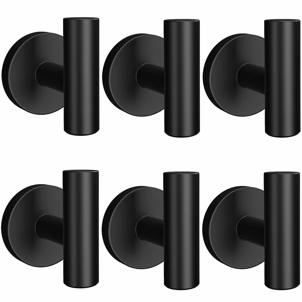 

6 шт., матовые черные Крючки-Вешалки для одежды