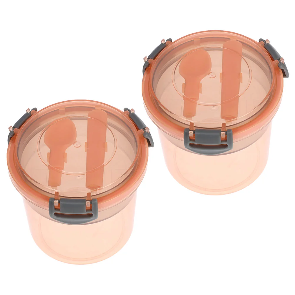 

2 Pcs Oatmeal Cups Lids Mason Jar Overnight Oats Glass Bottles Cereal Storage Containers Jars Carafe Nights Milk Go