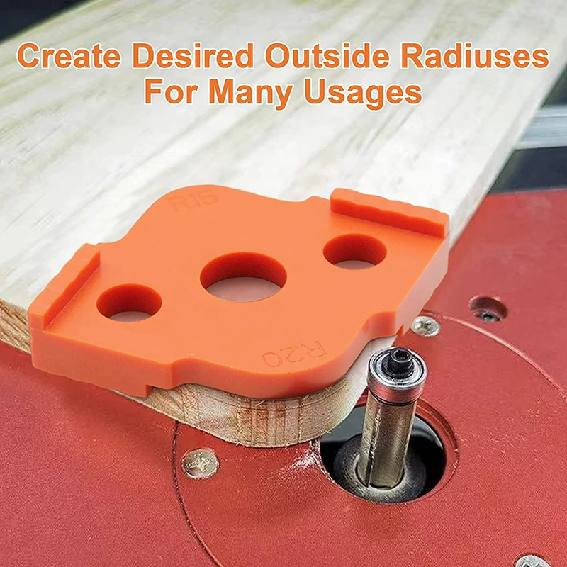 Modelli di raggio d'angolo del Router per la lavorazione del legno Jig R5 a R40 Routing angoli curvi fresatura Radian circolare strumento ABS ad alta durezza