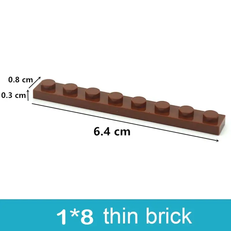 

50pcs DIY Building Blocks Thin Figures Bricks 1x8 Dots 9 Color Educational Creative Size Compatible With 3460 Toys Gifts Blocks