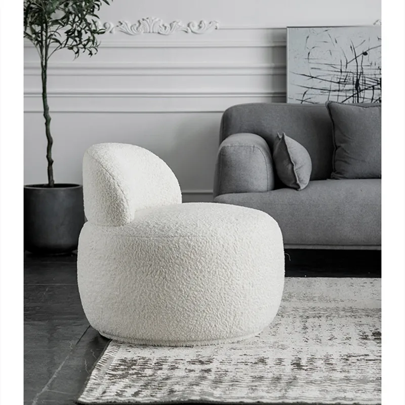 

Nordic lamb velvet fabric sofa home balcony leisure lazy chair light luxury small apartment tatami
