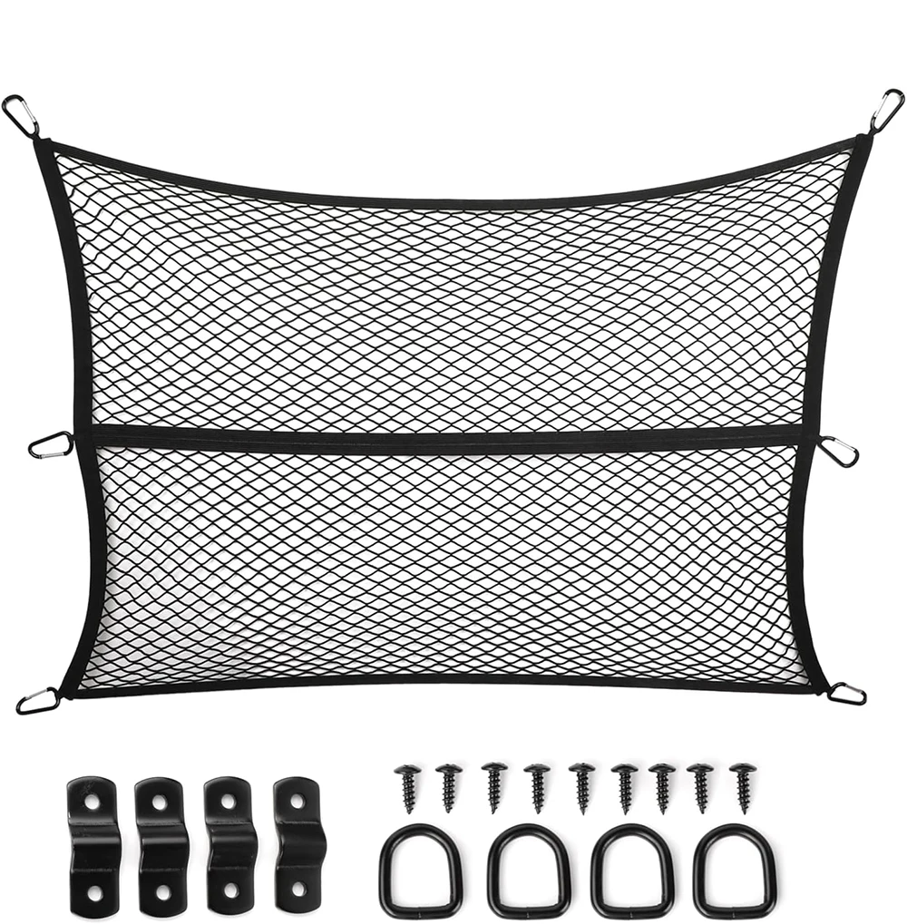 

2 в 1, Складная сетка для груза, для пикапа, кровати, высокоэластичная сетка, органайзер для багажника с УФ-сопротивлением для Ford Chevy Toyota и т. д.