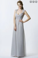 free shipping 2018 sexy pageant vestido de noiva formales maxi brides plus size gray long party prom gown bridesmaid dresses