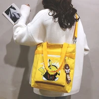 pokemon canvas bag crossbody pikachu large capacity shoulder cloth handbag