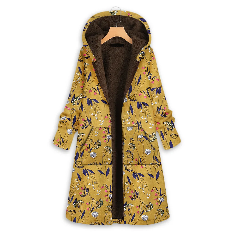 New Autumn and Winter National Style Retro European and American Women's Regular Hooded Slim-fit Cotton-padded Coat