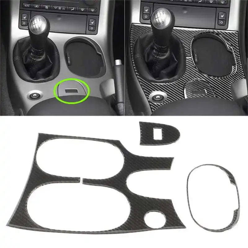 

Carbon Fiber Center Console Gear Shift Panel Cover Trim Car Interior Sticker Decor Replacement for Corvette C6 2005‑2013