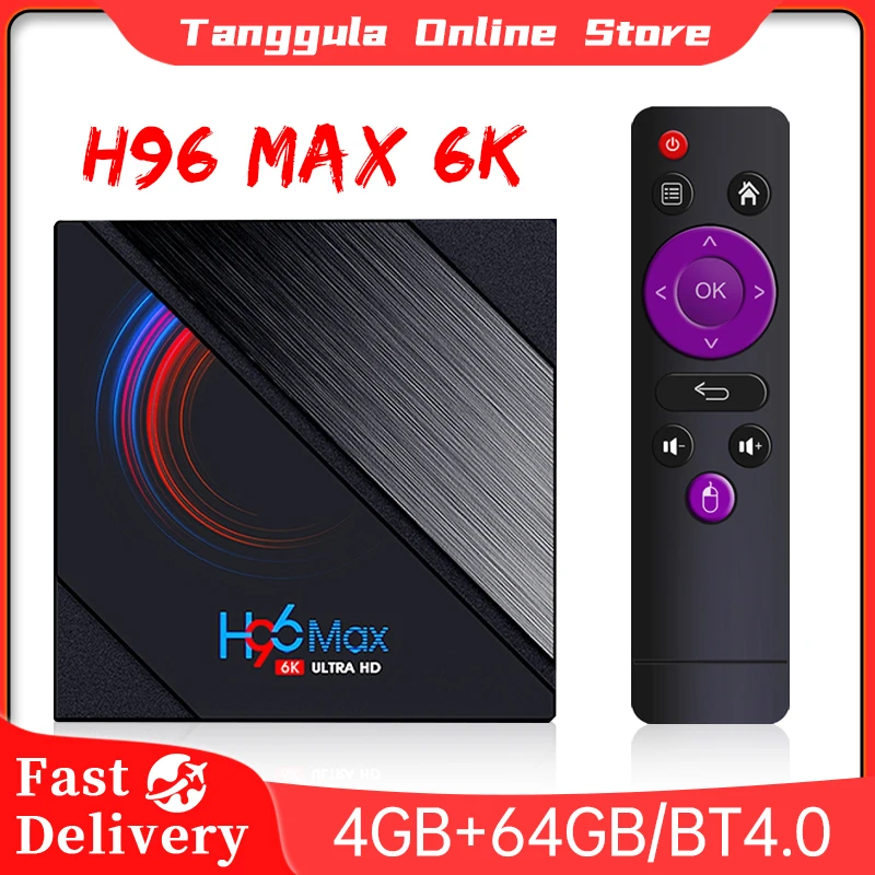

H96 MAX H616 TV Box Android 10 4G 64GB 6K Android TV Box 2.4G 5.8G WIFI Youtube Media player H96MAX TVBOX Set top box