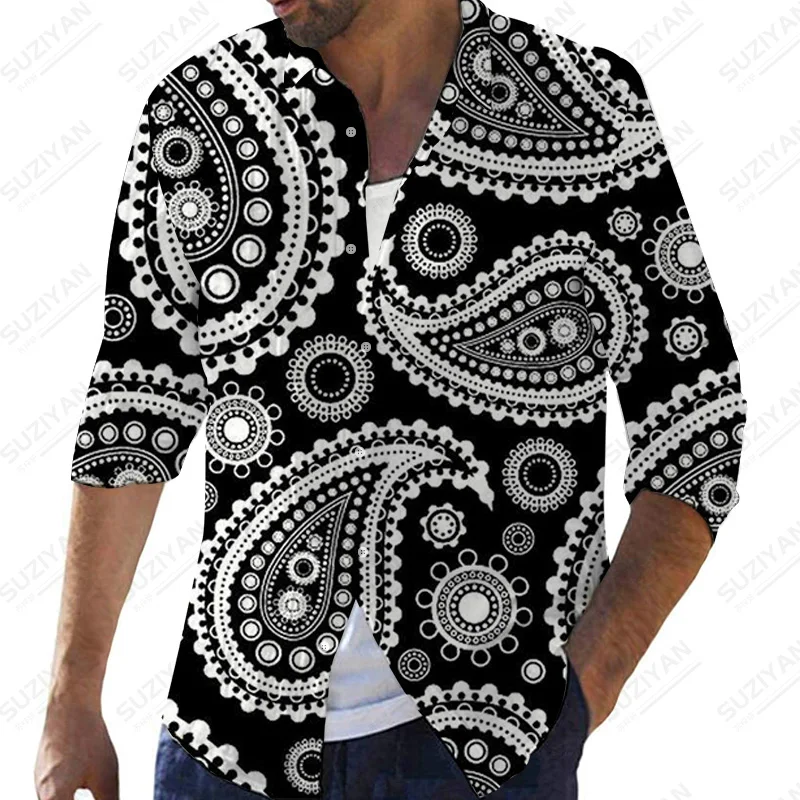 

Elements Oversized Clothing Funny Patterns Print Turn-down Free Kinds of Hawaiian Collar Ethnic Harakuju Art Large Size For