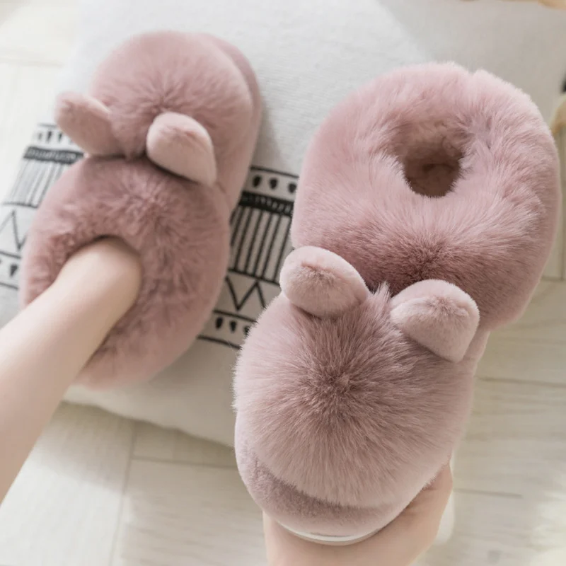 

Женские пушистые тапочки, симпатичные зимние теплые тапочки, домашние плюшевые тапочки для пар, удобная мягкая обувь, женские тапочки Rbit