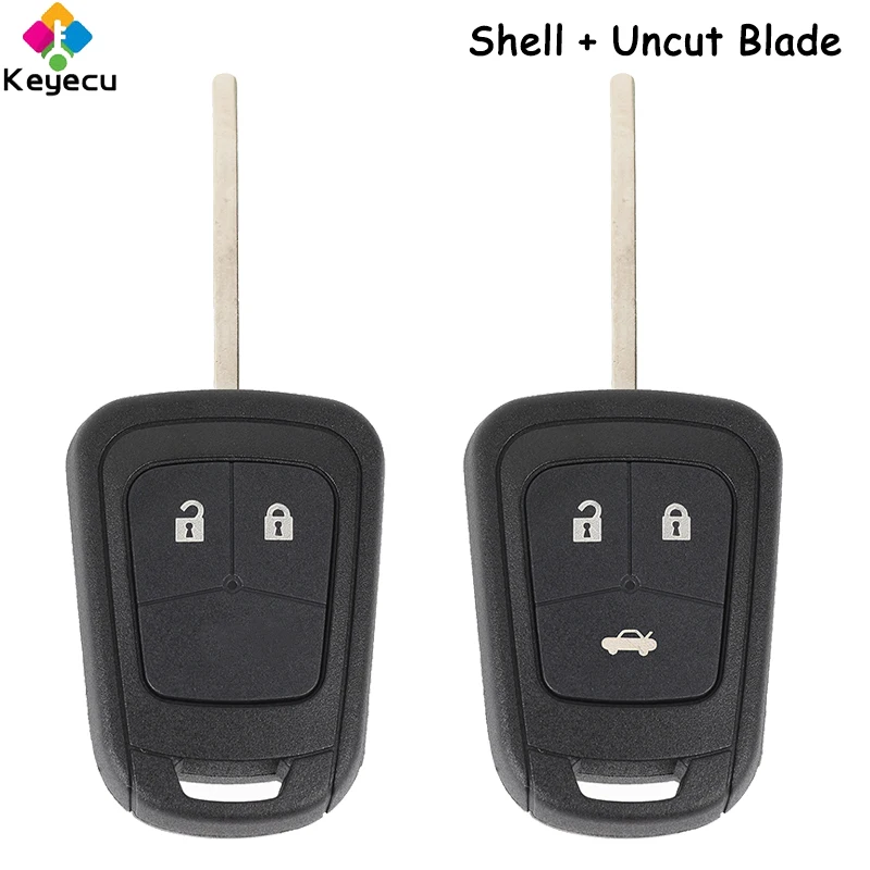 

KEYECU Replacement Remote Control Car Key Shell Case Cover With 2 3 Buttons HU100 Uncut Blade - FOB for Opel for Chevrolet Aveo