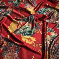 printing imitation fragrant cloud yarn pattern fabrics for sewing cheongsam shirt dress soft thin fabric support drop shipping