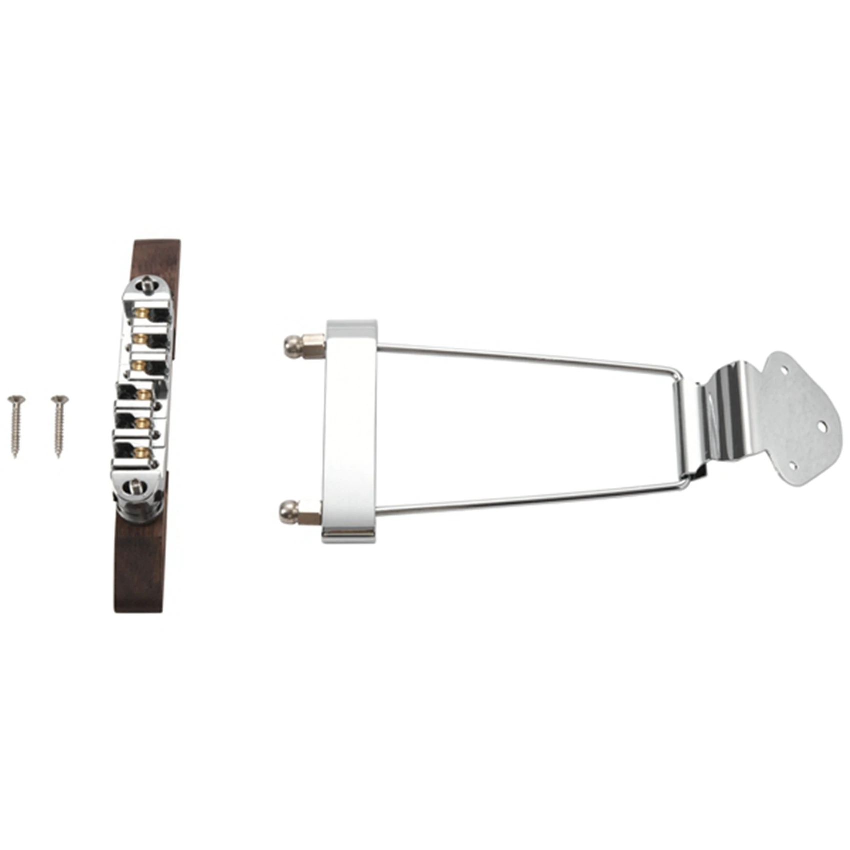 

6 String Jazz Guitar Rosewood Bridge Height Adjustable Tailpiece Trapeze for Jazz Guitar Parts Silver