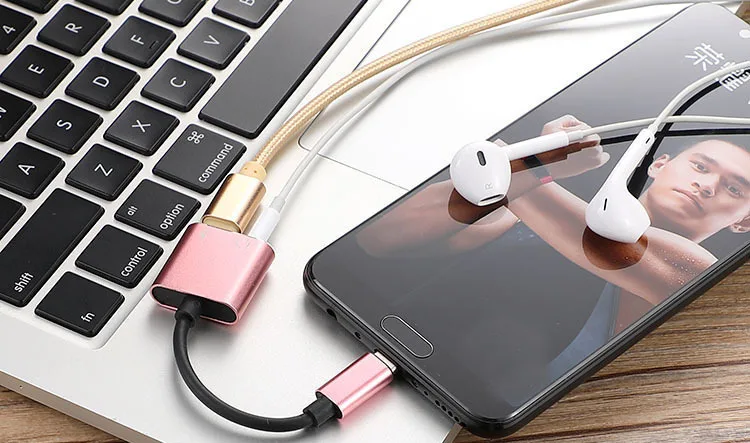

Type C To 3.5 Mm & Charger 2 In1 Headphone AUX Audio Jack USB C Cable Adapter MN Mobile Phone Adapters & Converters