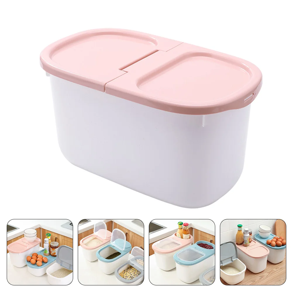 

Storage Container Rice Food Dispenser Grain Containers Cereal Dog Bin Box Bucket Flour Kitchen Lids Tank Dry Cat Pet Large