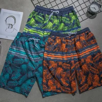 new style beach pants printed leaves casual mens flower underpants summer seaside shorts mens fashion vacation straight pants