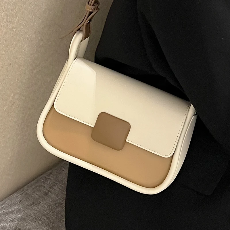 

Женская простая повседневная маленькая сумка через плечо с клапаном, элегантная подходящая ко всему брендовая дизайнерская сумка с ручкам...