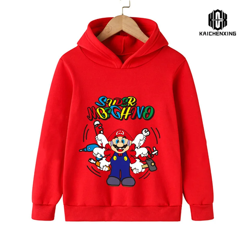 

2023 New Game Mario Bros. Casual Top Fashion Kids Sweatshirt Top Jacket Boys Girls Clothing Spring and Autumn Hoodie Ages 4-14