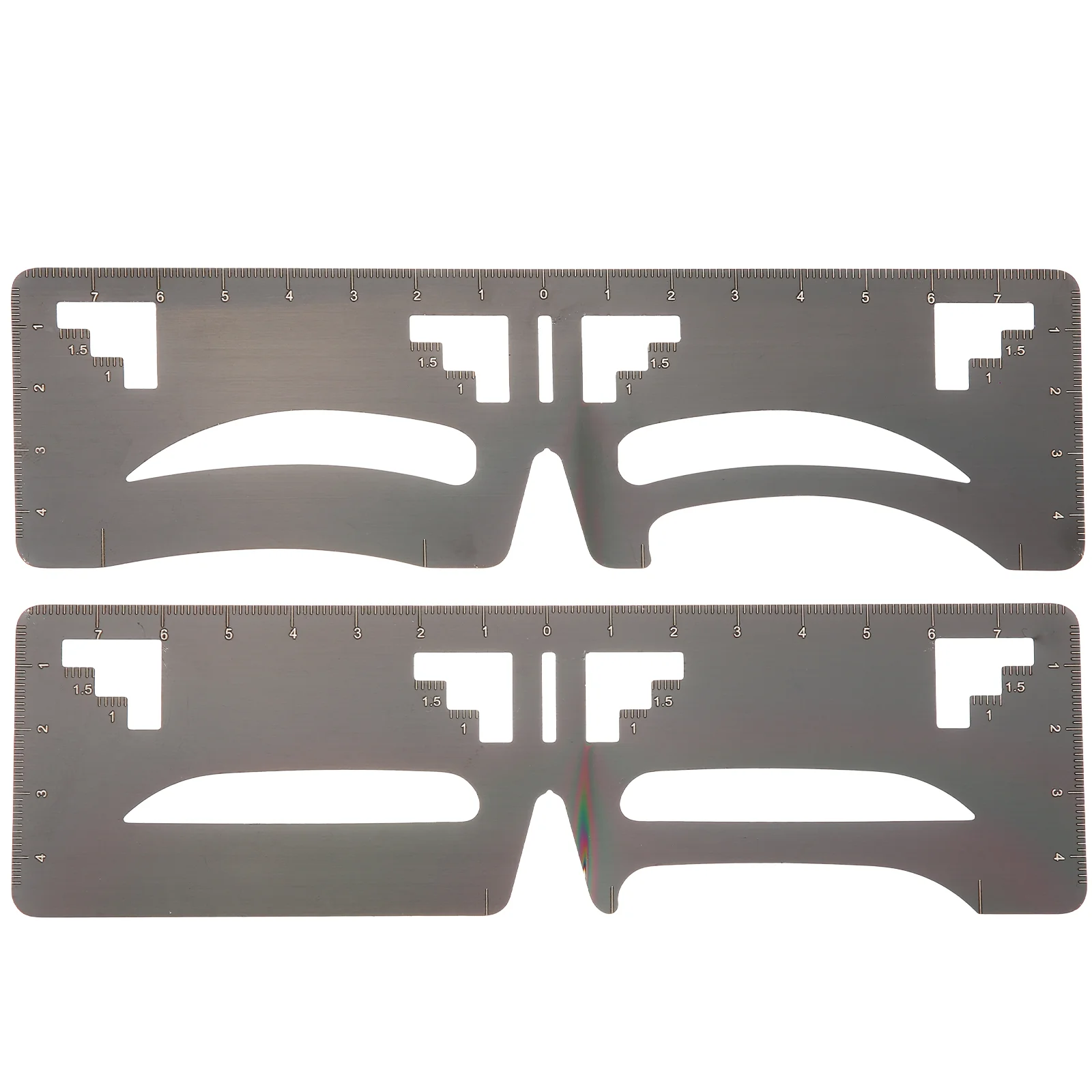 

2 Pcs Eyebrow Ruler Guide Makeup Supplies Trimming Shaping Template Stainless Steel