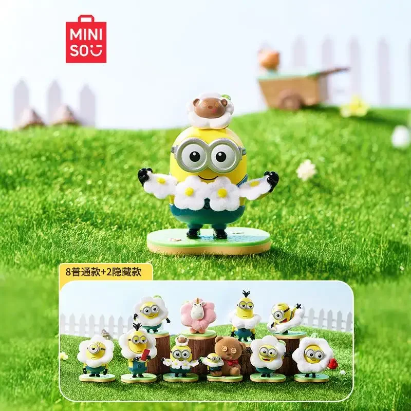 MINISO Миньоны Цветочная Серия Секретная Коробка Милые Украшения Для Спальни