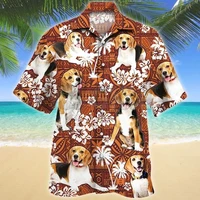 beagle red tribal pattern hawaiian shirt 3d all over printed hawaiian shirt mens for womens harajuku casual shirt unisex