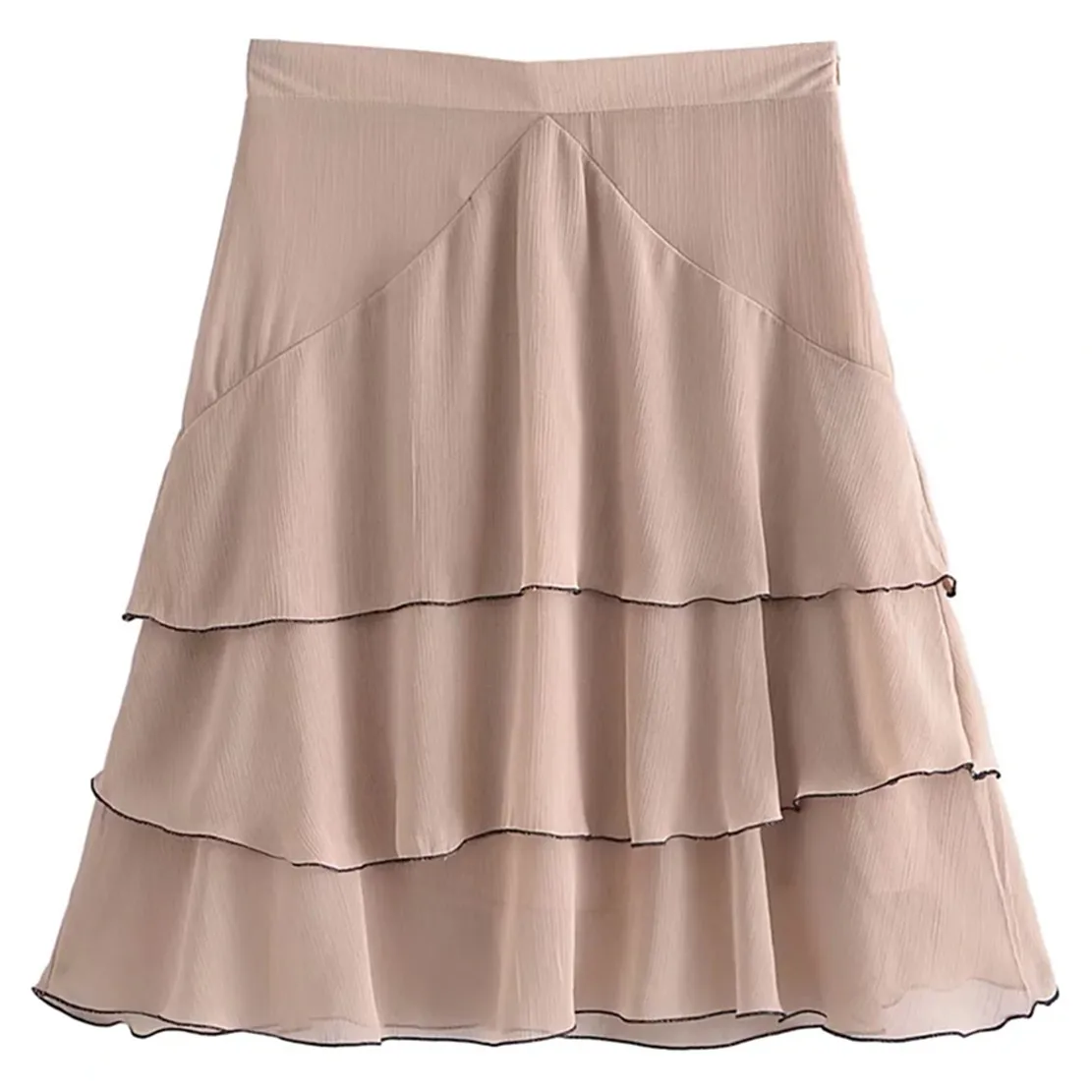 

Elmsk Summer England Style Office Lady Fashion Elegant Cascading High Wasit A-line Sexy Mini Skirts Women