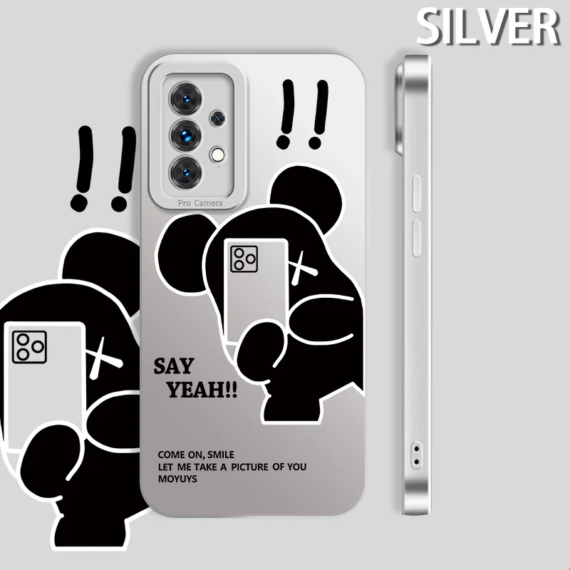 

Case for Samsung Galaxy A52 4G 5G A52S A6 A6 Plus 2018 A70 A70S A71 A72 4G 5G A7 A9 2018 Black Bear Silicone Phone Case Lovers
