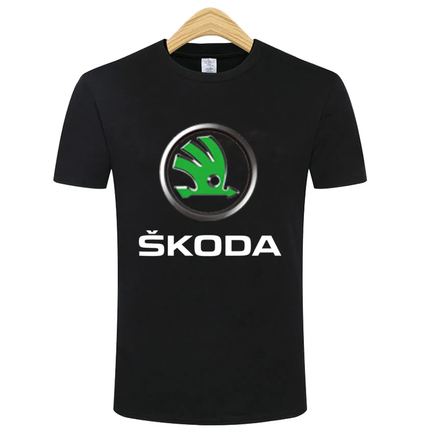 

2022 креативный дизайн, логотип SKODA, футболка, однотонная хлопковая футболка, Новое поступление, стильная мужская футболка с коротким рукавом