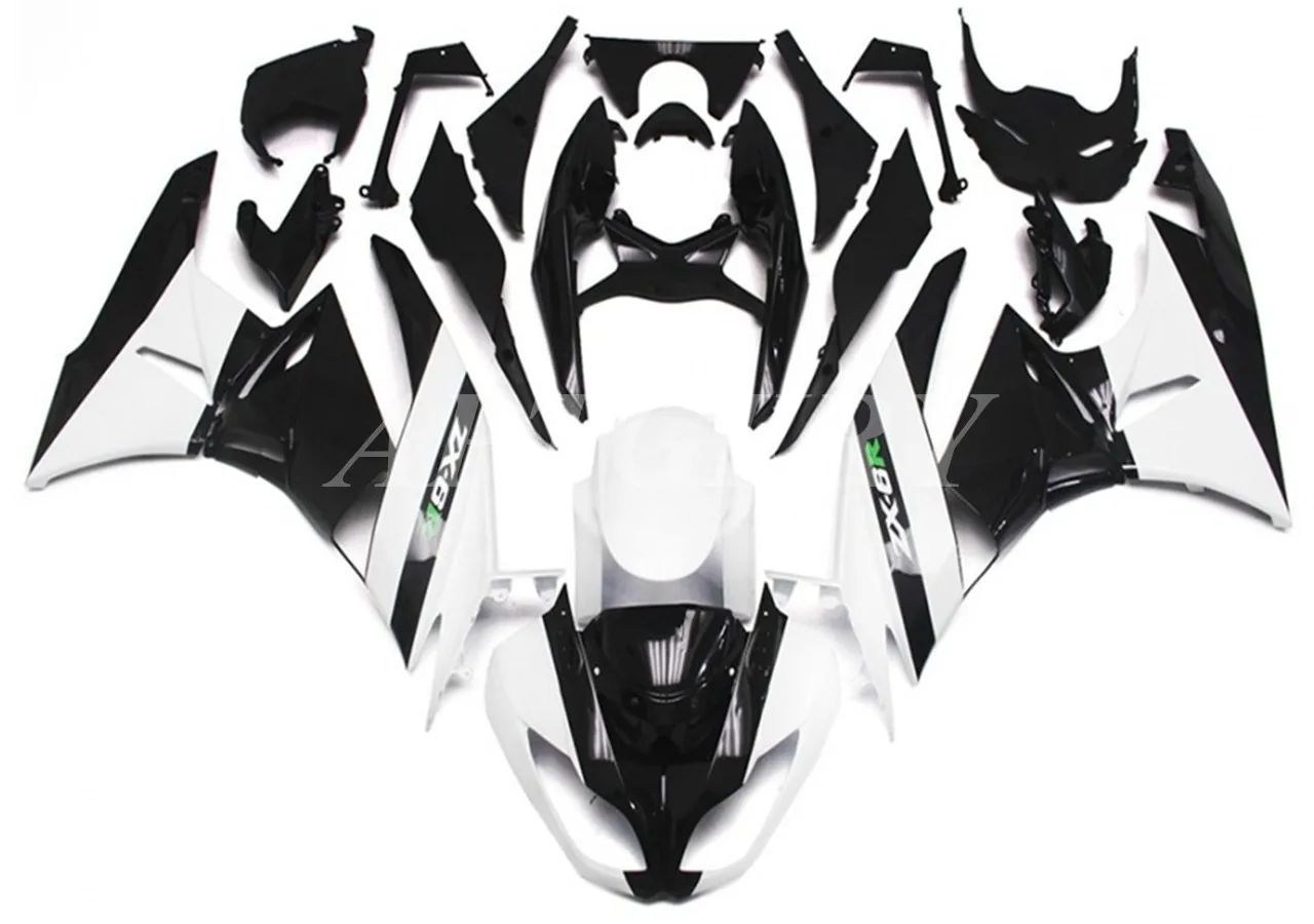 

Новый комплект обтекателей для мотоцикла из АБС-пластика, подходит для Kawasaki Ninja ZX6R 636 ZX-6R 2009 2010 2011 2012, белый и черный