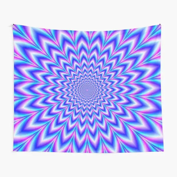 

Psychedelic Pulse In Blue And Pink Tapestry Decoration Hanging Blanket Colored Printed Beautiful Yoga Wall Mat Travel Home