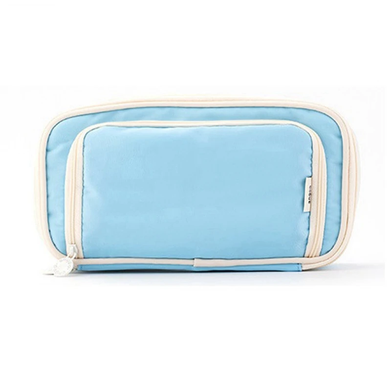 

ANGOO Classic Pocket Pen Pencil Case, Fold Canvas Stationery Storage Bag Organizer For Cosmetic Travel Student